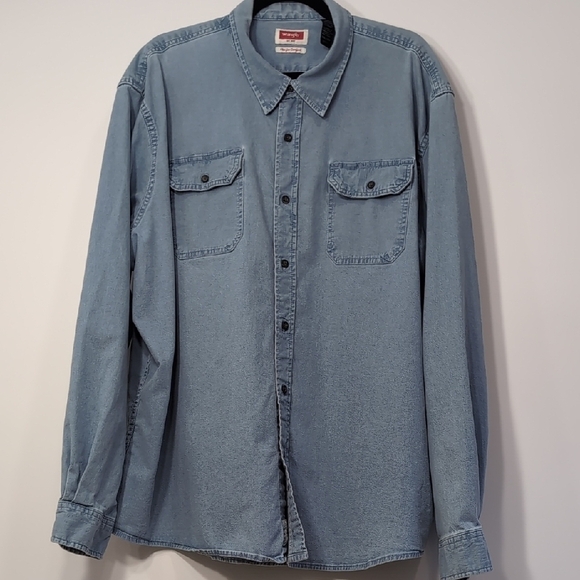 Wrangler | Blue Chambray Button Down Shirt Size 3X - Picture 1 of 7